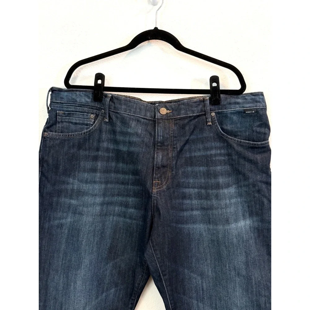 Mavi Jeans Matt Relaxed Straight Leg Jeans Mens 42x30 Dark Wash Stretch Denim